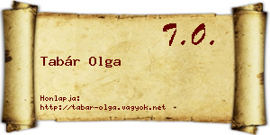 Tabár Olga névjegykártya